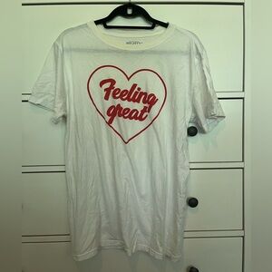 White T shirt with cute heart design